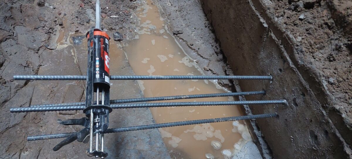 Thi Công Khoan Cấy Thép D10, D16, D18 Bằng Keo Ramset Epcon G5 Pro Tại Khu Đô Thị Văn Phú