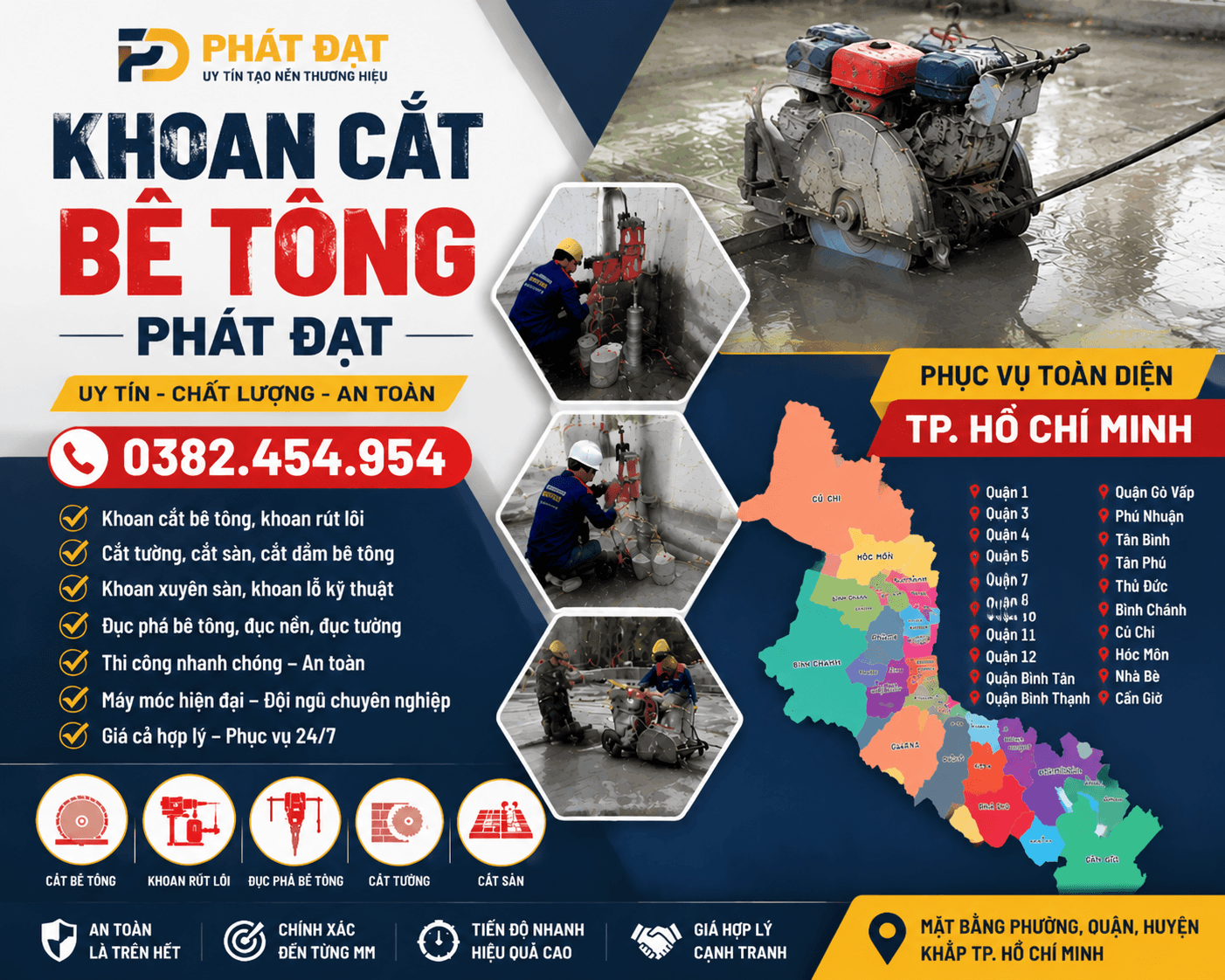 Khoan Sàn Bê Tông TPHCM Chính Xác
