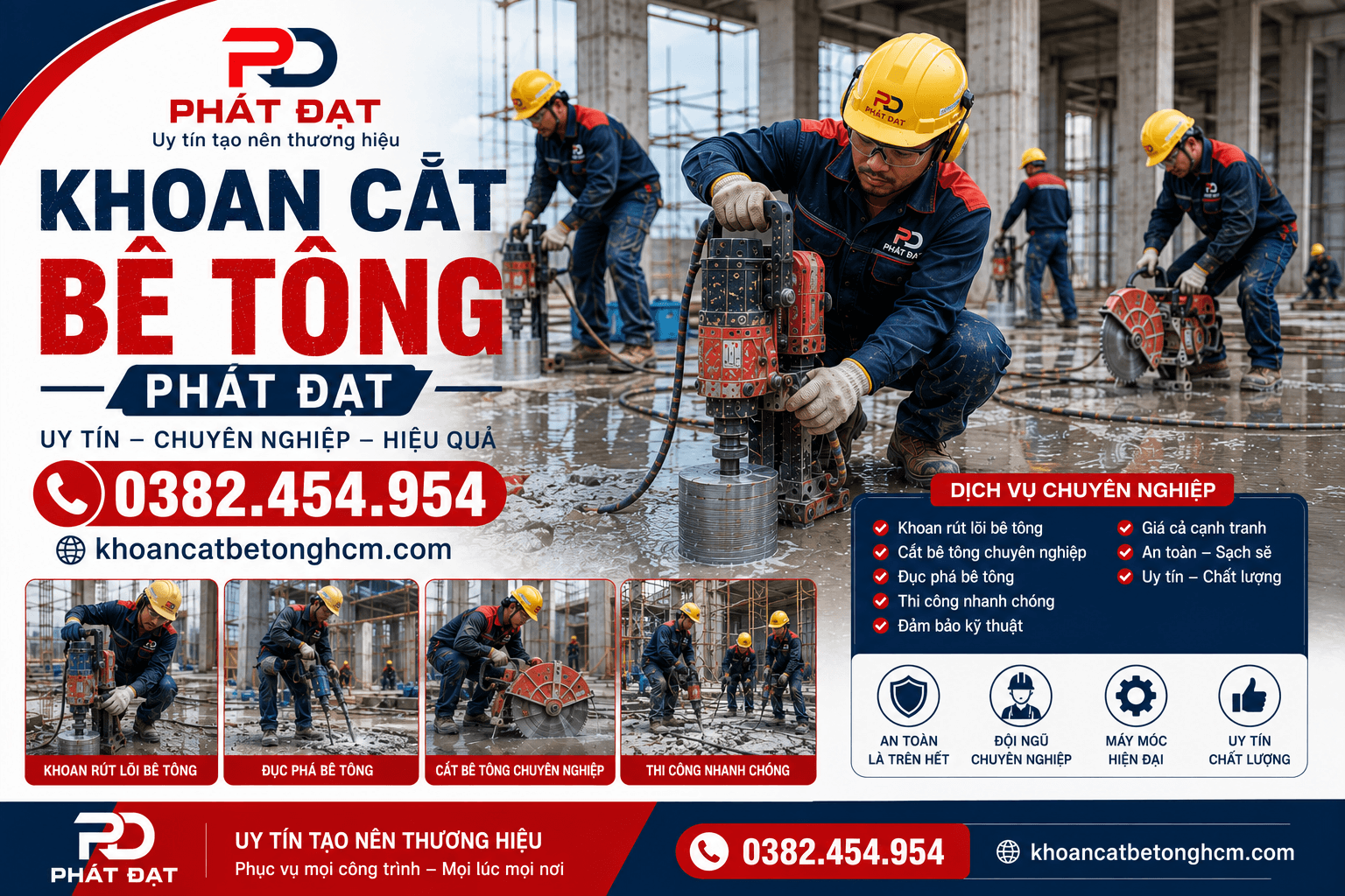 Khoan Cắt Bê Tông Quận Tân Phú