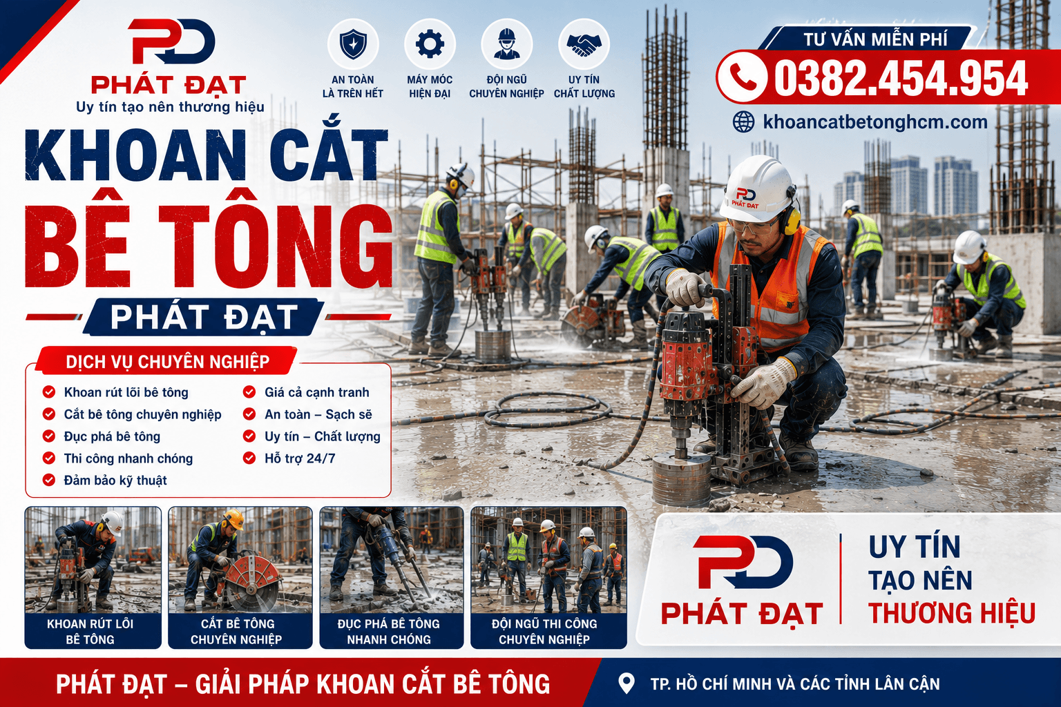 Khoan Cắt Bê Tông Tại Nhà Bè
